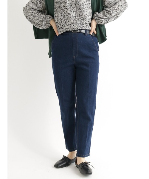 Samansa Mos2 blue（サマンサモスモスブルー）の「【ECO DENIM】ストレッチスリムテーパードパンツ（デニムパンツ・レディース・ブラック/ネイビー/ブルー・ﾌﾘ-）」の17枚目の写真