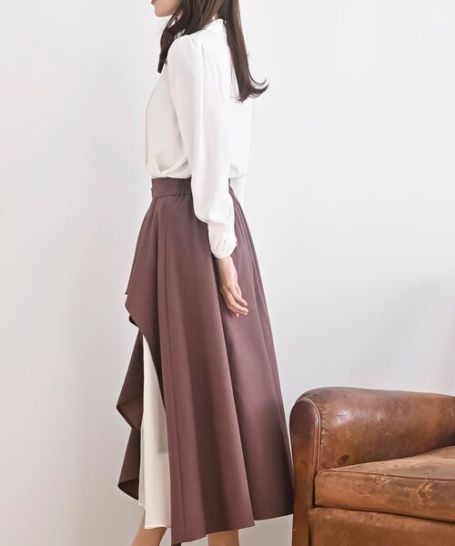 rps（アールピーエス）の「多釦ハイネックブラウス（シャツ/ブラウス・レディース・ブラック/オフホワイト/ピンクベージュ/ボルドー/サックスブルー・フリー）」の16枚目の写真