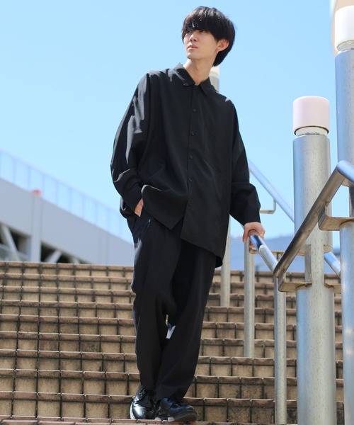SITRY（シトリー）の「Oversize Drop shoulder dolman sleeve Shirt/オーバーサイズ ドロップショルダー ドルマンスリーブ シャツ（シャツ/ブラウス・メンズ・チャコールグレー/ブラック/オフホワイト・M/L）」の12枚目の写真