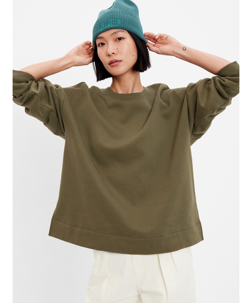 GAP（ギャップ）の「ヴィンテージ ソフトオーバーサイズ スウェット・トレーナー（スウェット・レディース・ブラック/ベージュ/カーキ/ブラウン・S/XXS/L/M/XL/XS）」の4枚目の写真