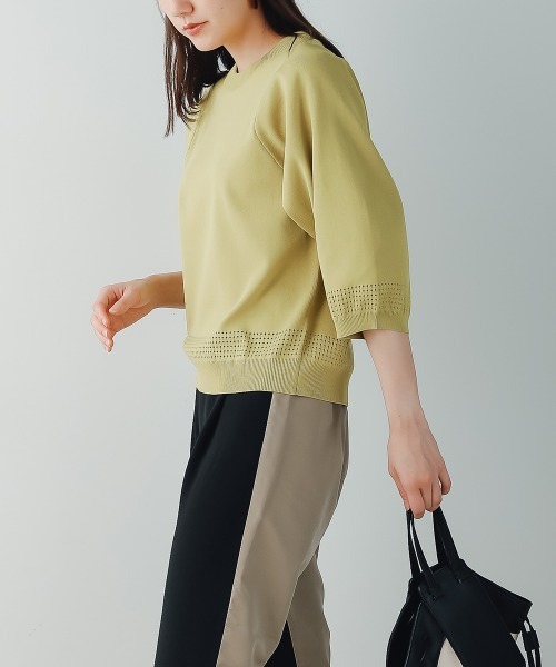 FURRY(ファーリー)の「超軽量ニットメッシュ切替トップス(Tシャツ/カットソー・レディース・イエロー/オレンジ/ブルー/アイボリー・FREE)」の14枚目の写真