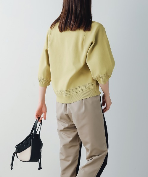 FURRY(ファーリー)の「超軽量ニットメッシュ切替トップス(Tシャツ/カットソー・レディース・イエロー/オレンジ/ブルー/アイボリー・FREE)」の16枚目の写真