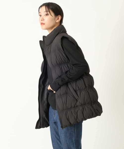 a.v.v（アーヴェヴェ）の「【サスティナブル】ストレッチ中綿ベスト（ダウンベスト・レディース・ベージュ/ブラック・40/42/38/34/36）」の10枚目の写真