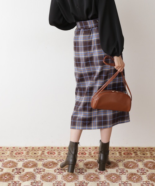 N.（N. Natural Beauty Basic）（エヌエヌナチュラルビューティーベーシック）の「【松井愛莉さん着用】【S Size Line】◆ベルト付チェックタイトスカート（スカート・レディース・ブラウン系その他/ベージュ系その他・SMALL/MEDIUM）」の9枚目の写真