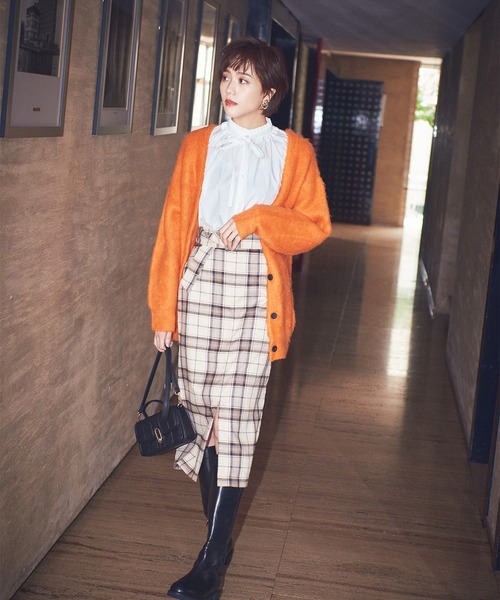 N.（N. Natural Beauty Basic）（エヌエヌナチュラルビューティーベーシック）の「【松井愛莉さん着用】【S Size Line】◆ベルト付チェックタイトスカート（スカート・レディース・ブラウン系その他/ベージュ系その他・SMALL/MEDIUM）」の13枚目の写真