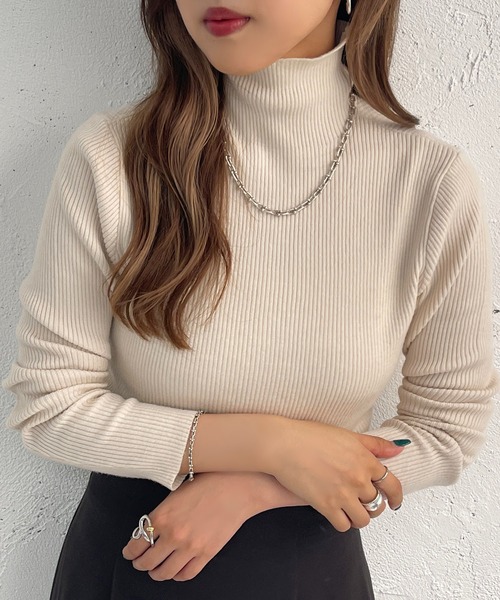 apres jour mignon（アプレジュールミニョン）の「タートルネックリブニット【ZOZOTOWN限定アイテム】（ニット/セーター・レディース・ダークブラウン/ブラック/アイボリー/ダークグリーン/ブルー系その他・X-LARGE/フリー）」の13枚目の写真