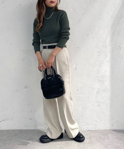 apres jour mignon（アプレジュールミニョン）の「タートルネックリブニット【ZOZOTOWN限定アイテム】（ニット/セーター・レディース・ダークブラウン/ブラック/アイボリー/ダークグリーン/ブルー系その他・X-LARGE/フリー）」の22枚目の写真