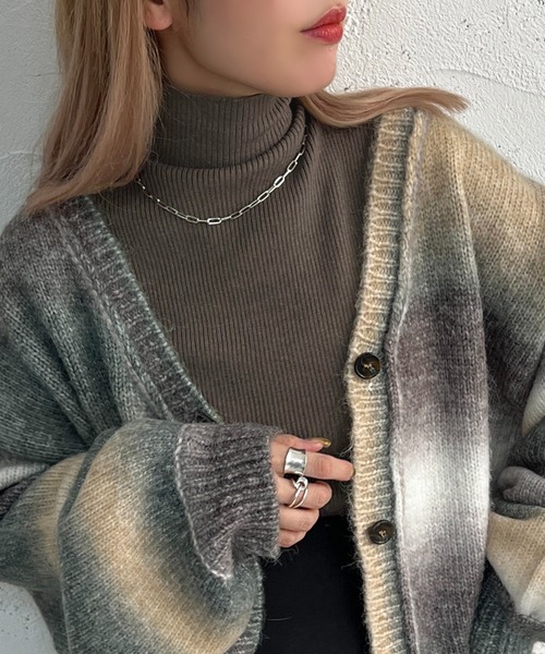 apres jour mignon（アプレジュールミニョン）の「タートルネックリブニット【ZOZOTOWN限定アイテム】（ニット/セーター・レディース・ダークブラウン/ブラック/アイボリー/ダークグリーン/ブルー系その他・X-LARGE/フリー）」の9枚目の写真