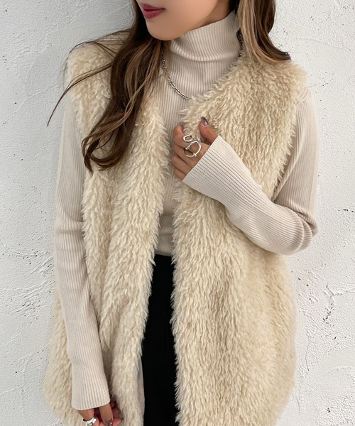 apres jour mignon（アプレジュールミニョン）の「タートルネックリブニット【ZOZOTOWN限定アイテム】（ニット/セーター・レディース・ダークブラウン/ブラック/アイボリー/ダークグリーン/ブルー系その他・X-LARGE/フリー）」の8枚目の写真