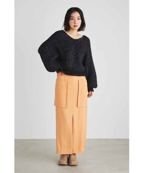 rienda(リエンダ)の「バルキーグロスニットトップス(ニット/セーター・レディース・グリーン/ホワイト/ピンク/ブラック・FREE)」の6枚目の写真