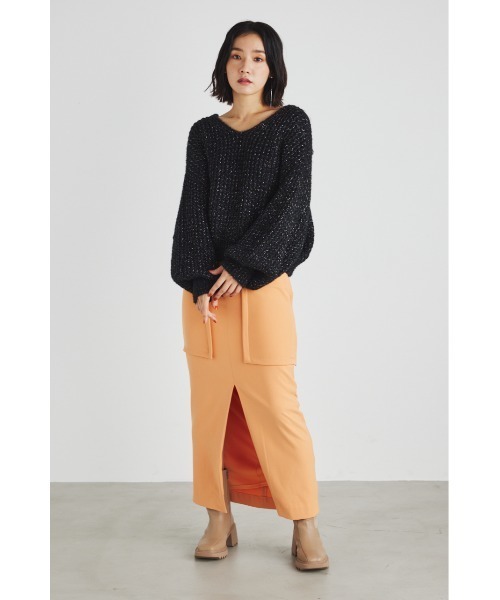 rienda(リエンダ)の「バルキーグロスニットトップス(ニット/セーター・レディース・グリーン/ホワイト/ピンク/ブラック・FREE)」の8枚目の写真