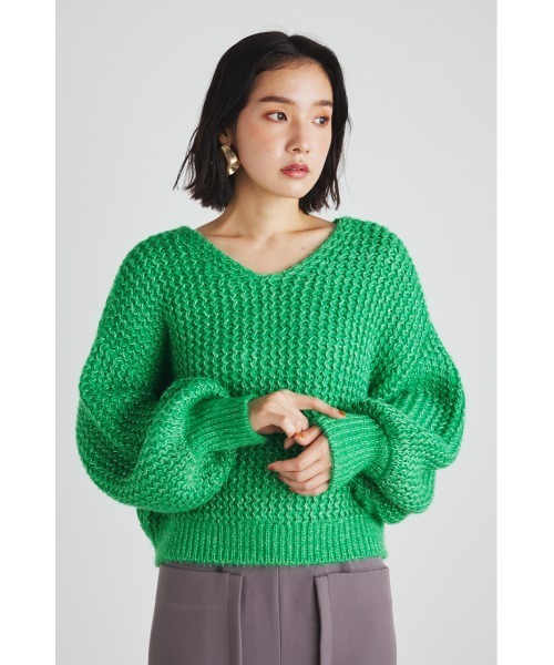 rienda(リエンダ)の「バルキーグロスニットトップス(ニット/セーター・レディース・グリーン/ホワイト/ピンク/ブラック・FREE)」の15枚目の写真