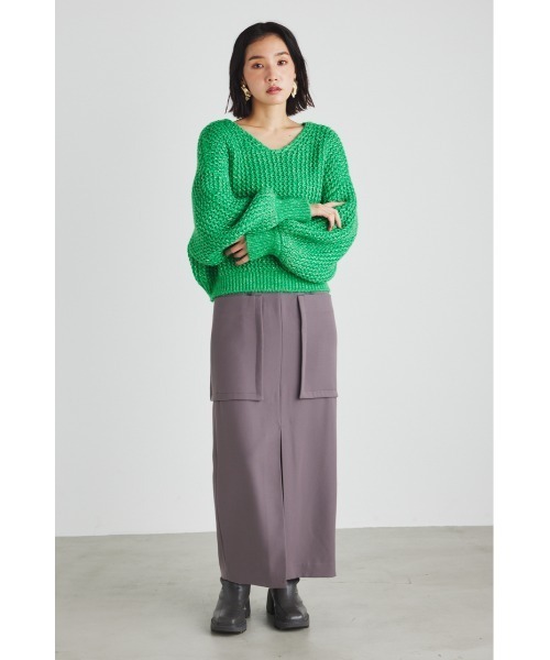 rienda(リエンダ)の「バルキーグロスニットトップス(ニット/セーター・レディース・グリーン/ホワイト/ピンク/ブラック・FREE)」の17枚目の写真