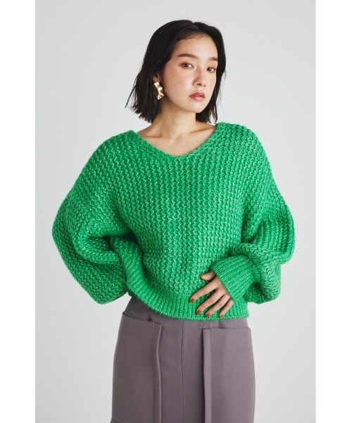 rienda(リエンダ)の「バルキーグロスニットトップス(ニット/セーター・レディース・グリーン/ホワイト/ピンク/ブラック・FREE)」の18枚目の写真