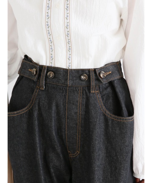 ehka sopo（エヘカソポ）の「ボタンアジャストワイドデニムパンツ（デニムパンツ・レディース・ブラック/ネイビー/サックスブルー・ﾌﾘ-）」の16枚目の写真