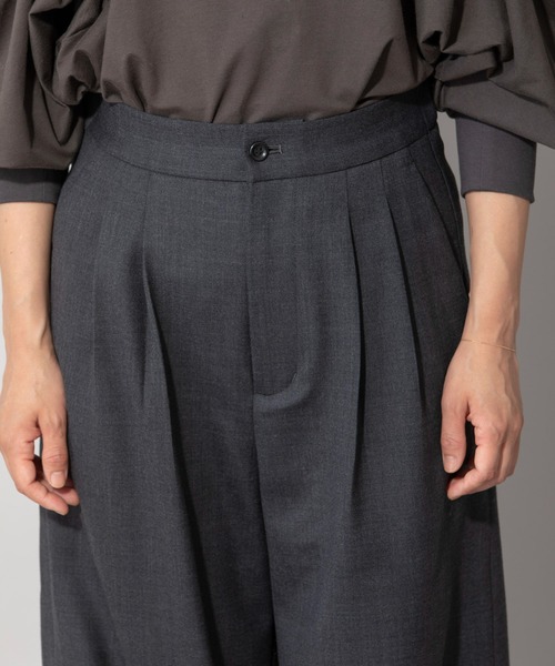 Munich(ミューニック)の「ウールミックスダブルクロスワイドパンツ(スラックス・レディース・チャコールグレー/ブラック/ブルーグレー/レンガ・S/M/XS)」の22枚目の写真