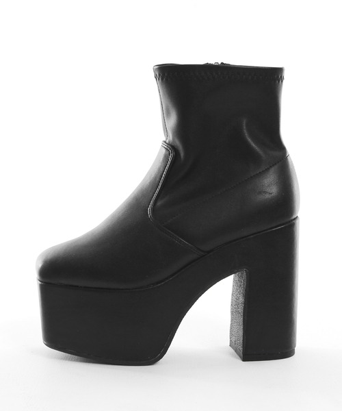 12cm盛れるショートブーツ セール】12cm厚底ストレッチショートブーツ（ブーツ）｜Newlyme