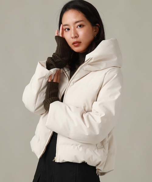 Cheek（チーク）の「ショートダウンジャケット（ダウンジャケット/コート・レディース・アイボリー/ブラック/ラベンダー・MEDIUM）」の13枚目の写真