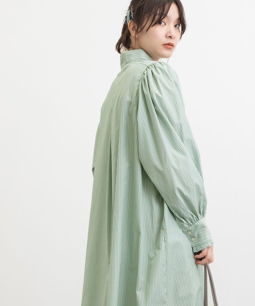 POU DOU DOU（プードゥドゥ）の「スタンドカラーシャツワンピース（ワンピース・レディース・ブルー/グリーン/インディゴブルー・3）」の6枚目の写真