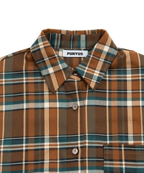 PUNYUS（プニュズ）の「チェックシャツ（シャツ/ブラウス・レディース・ダークブラウン/ブラウン・3/4/1/2）」の13枚目の写真