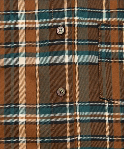 PUNYUS（プニュズ）の「チェックシャツ（シャツ/ブラウス・レディース・ダークブラウン/ブラウン・3/4/1/2）」の6枚目の写真