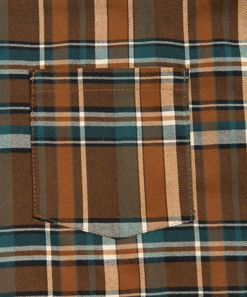 PUNYUS（プニュズ）の「チェックシャツ（シャツ/ブラウス・レディース・ダークブラウン/ブラウン・3/4/1/2）」の5枚目の写真