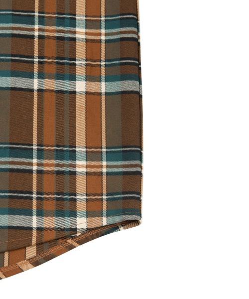 PUNYUS（プニュズ）の「チェックシャツ（シャツ/ブラウス・レディース・ダークブラウン/ブラウン・3/4/1/2）」の10枚目の写真