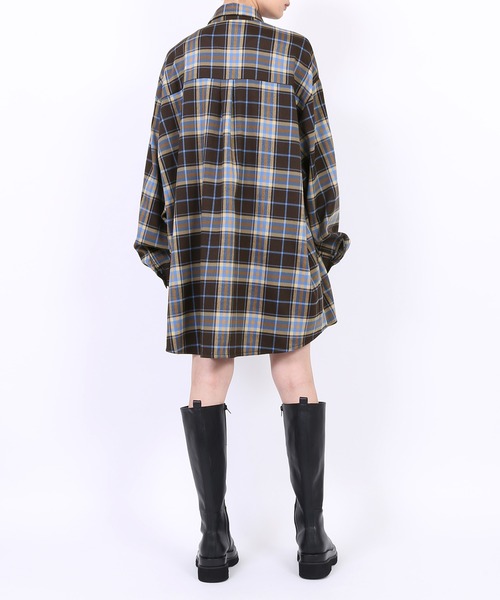 PUNYUS（プニュズ）の「チェックシャツ（シャツ/ブラウス・レディース・ダークブラウン/ブラウン・3/4/1/2）」の14枚目の写真