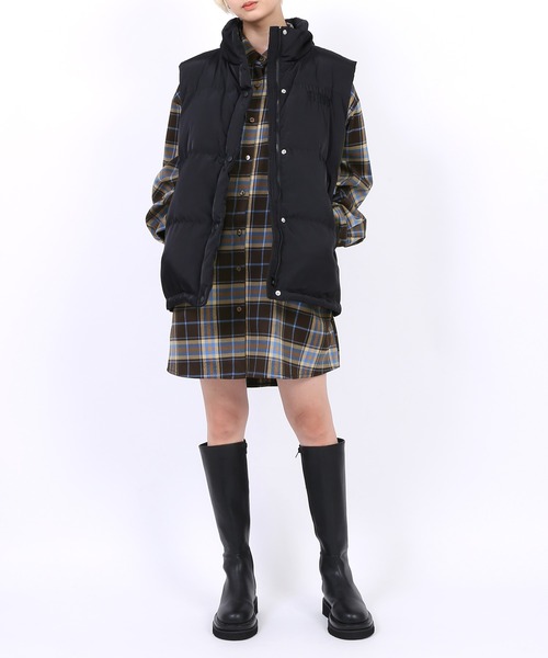 PUNYUS（プニュズ）の「チェックシャツ（シャツ/ブラウス・レディース・ダークブラウン/ブラウン・3/4/1/2）」の3枚目の写真