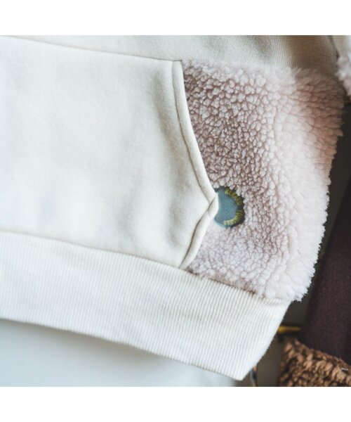 BREEZE by yumi.（ブリーズバイユミ）の「WEB限定 ボア切替あったかトレーナー【BREEZE by yumi】（スウェット・キッズ・アイボリー/ネイビー/ブラウン・110/80/140/130/120/90/100）」の15枚目の写真