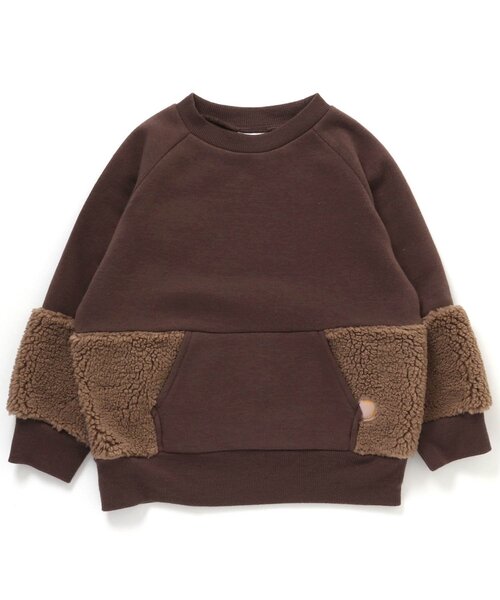 BREEZE by yumi.（ブリーズバイユミ）の「WEB限定 ボア切替あったかトレーナー【BREEZE by yumi】（スウェット・キッズ・アイボリー/ネイビー/ブラウン・110/80/140/130/120/90/100）」の16枚目の写真