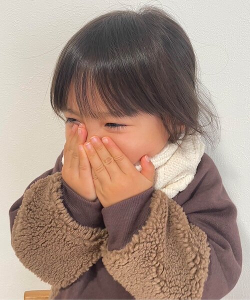 BREEZE by yumi.（ブリーズバイユミ）の「WEB限定 ボア切替あったかトレーナー【BREEZE by yumi】（スウェット・キッズ・アイボリー/ネイビー/ブラウン・110/80/140/130/120/90/100）」の21枚目の写真