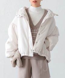 ボリュームスリーブ中綿フーディコート