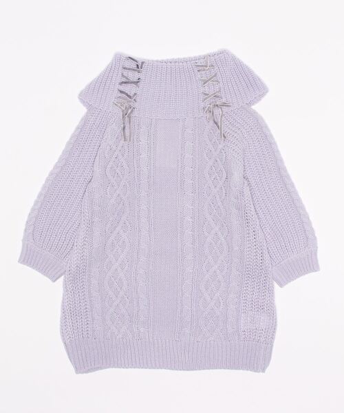axes femme（アクシーズファム）の「Ｗ編み上げニットチュニック（チュニック・キッズ・ラベンダー/キナリ・MEDIUM/LARGE/XX-LARGE/X-LARGE/SMALL）」の4枚目の写真