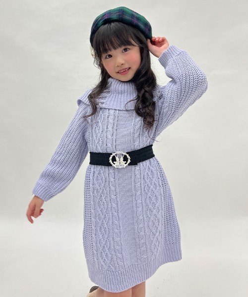 axes femme（アクシーズファム）の「Ｗ編み上げニットチュニック（チュニック・キッズ・ラベンダー/キナリ・MEDIUM/LARGE/XX-LARGE/X-LARGE/SMALL）」の7枚目の写真