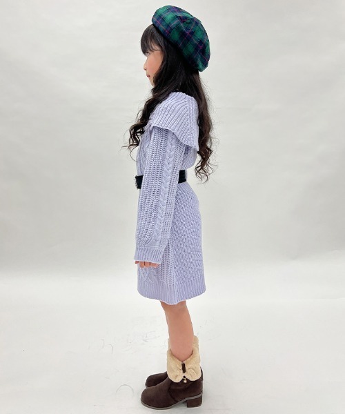 axes femme（アクシーズファム）の「Ｗ編み上げニットチュニック（チュニック・キッズ・ラベンダー/キナリ・MEDIUM/LARGE/XX-LARGE/X-LARGE/SMALL）」の6枚目の写真