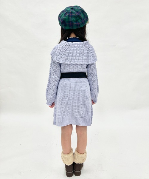 axes femme（アクシーズファム）の「Ｗ編み上げニットチュニック（チュニック・キッズ・ラベンダー/キナリ・MEDIUM/LARGE/XX-LARGE/X-LARGE/SMALL）」の5枚目の写真