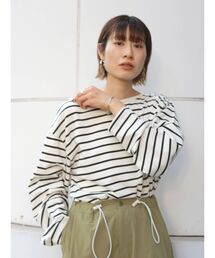 Ungrid | ボートネックボーダーロングスリーブTee(Tシャツ/カットソー)