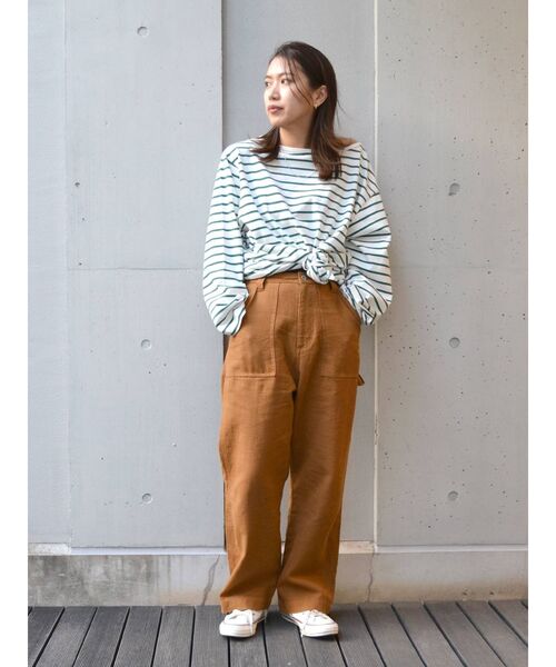 Ungrid(アングリッド)の「ボートネックボーダーロングスリーブTee(Tシャツ/カットソー・レディース・ネイビー/グリーン/ピンク・FREE)」の13枚目の写真