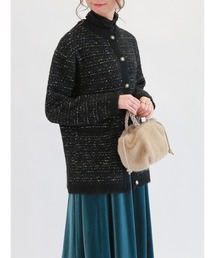 ミックスツイード調ニットジャケット