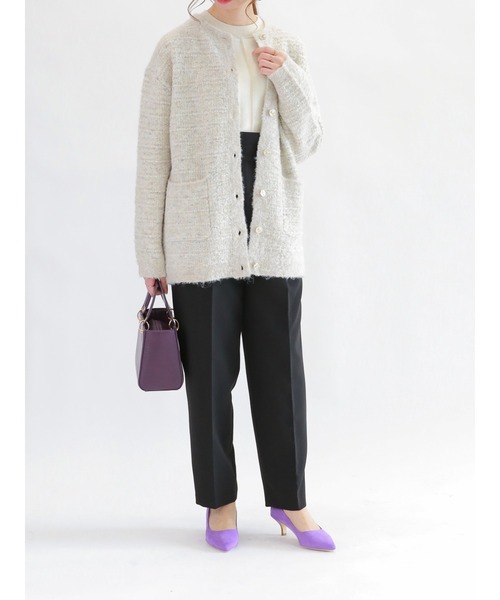 Te chichi（テチチ）の「ミックスツイード調ニットジャケット（ニット/セーター・レディース・ブラック/ベージュ・ﾌﾘ-）」の5枚目の写真