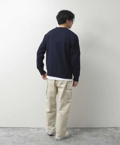 NOLLEY'S goodman(ノーリーズグッドマン)の「リサイクルコットン Vネックニットプルオーバー(※ロンT付き)(ニット/セーター・メンズ・ベージュ/ブラック/ネイビー/イエロー・M/L)」の17枚目の写真
