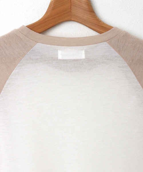 andme(アンドミー)の「シアーオーバーサイズ配色ラグラン長袖トップス(Tシャツ/カットソー・レディース・グレー/アイボリー/ベージュ・FREE)」の15枚目の写真