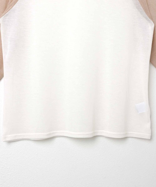andme(アンドミー)の「シアーオーバーサイズ配色ラグラン長袖トップス(Tシャツ/カットソー・レディース・グレー/アイボリー/ベージュ・FREE)」の18枚目の写真