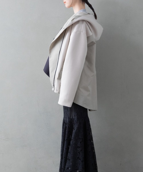 MARECHAL TERRE（マルシャルテル）の「MARECHAL TERRE（マルシャルテル) バックタックパーカーブルゾン/ZMT231CO753（パーカー・レディース・ブラック/ベージュ・F）」の5枚目の写真