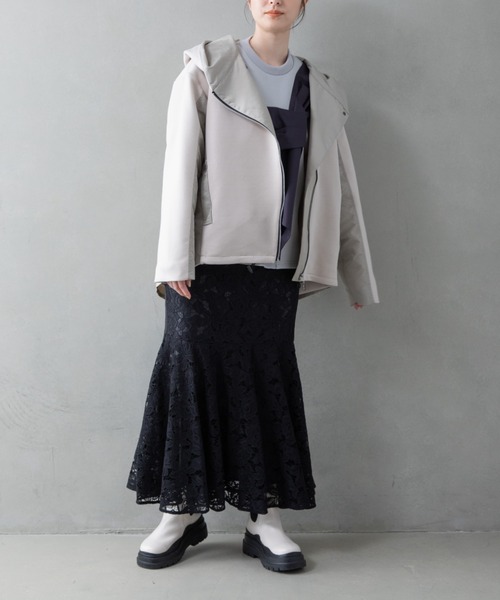 MARECHAL TERRE（マルシャルテル）の「MARECHAL TERRE（マルシャルテル) バックタックパーカーブルゾン/ZMT231CO753（パーカー・レディース・ブラック/ベージュ・F）」の7枚目の写真