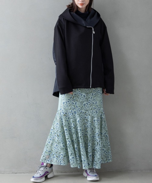 MARECHAL TERRE（マルシャルテル）の「MARECHAL TERRE（マルシャルテル) バックタックパーカーブルゾン/ZMT231CO753（パーカー・レディース・ブラック/ベージュ・F）」の12枚目の写真