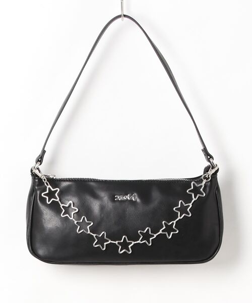 X-girl（エックスガール）の「【X-girl /エックスガール】 FAUX LETHER HAND BAG（ハンドバッグ・レディース・ホワイト/ライトブルー/ブラック・FREE）」の3枚目の写真