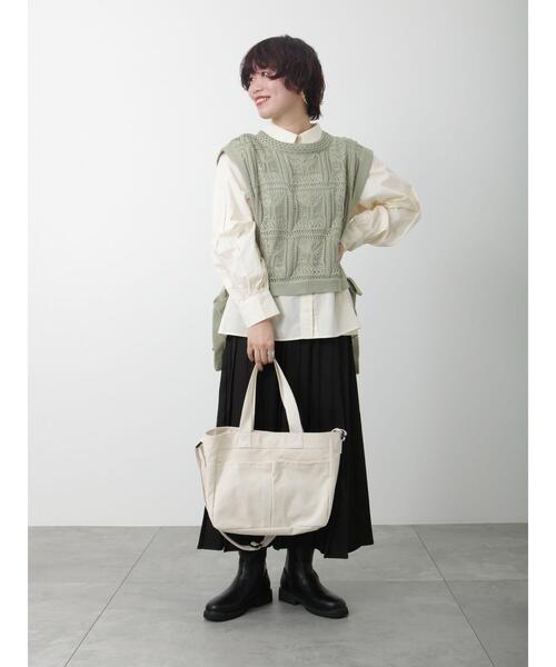 Lugnoncure(ルノンキュール)の「クロシェ編み風ベスト(ベスト・レディース・グリーン/ベージュ/ブラック・フリ-)」の18枚目の写真