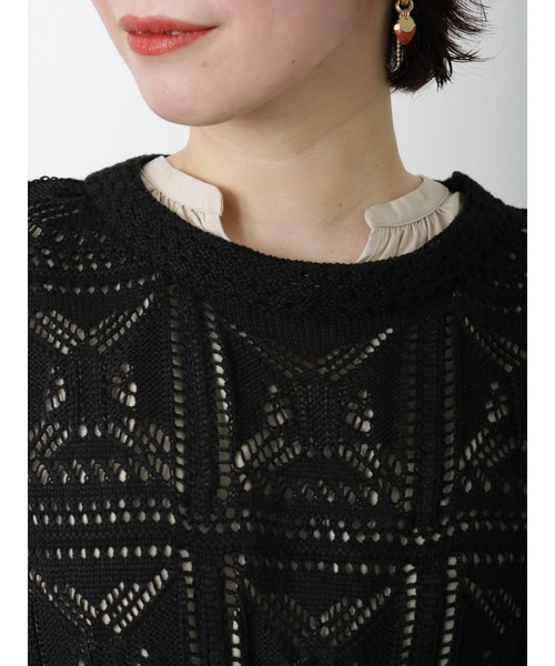 Lugnoncure(ルノンキュール)の「クロシェ編み風ベスト(ベスト・レディース・グリーン/ベージュ/ブラック・フリ-)」の7枚目の写真